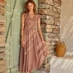 S21A Della Dress In Cinnamon Spot 17 S21A Della Dress In Cinnamon Spot