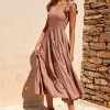 S21A Gabrielle Dress In Cinnamon Spot Sale