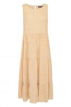 S21A Olivia Midi Dress In Sesame Gingham