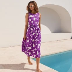 S21A Olivia Midi Tie Dress In Kos