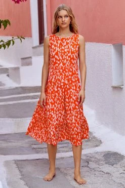 S21A Olivia Midi Tie Dress In Sangria