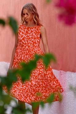 S21A Olivia Midi Tie Dress In Sangria