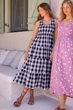 S21A Paris Dress In Granite Gingham Sale 5 S21A Paris Dress In Granite Gingham Sale