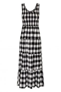S21A Paris Dress In Granite Gingham Sale 8 S21A Paris Dress In Granite Gingham Sale