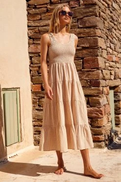 S21A Sale Paris Dress In Sesame Gingham