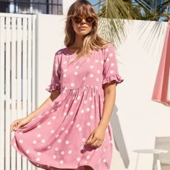 S21A Remi Dress In Rose Spot