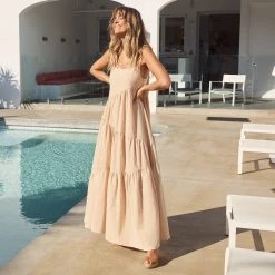 S21A Sale Willow Dress In Sesame Gingham