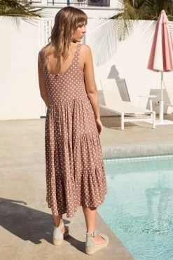 S21A Winifred Midi Dress In Cinnamon Spot