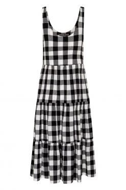 S21A Winifred Midi Dress In Granite Gingham