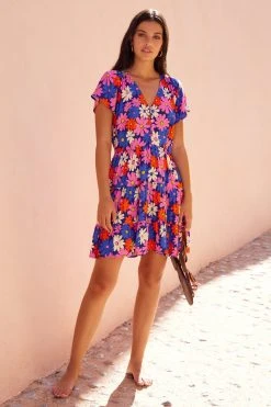 S21B Frankie Mini Dress In Azalea Sale