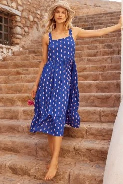 S21B Leah Midi Dress In Luna Rosa