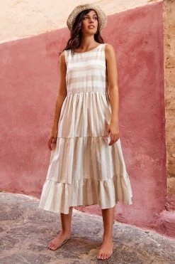 S21B Olivia Midi Dress In Sailor Stripe Sale