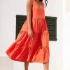 S21B Winifred Midi Dress In Coral