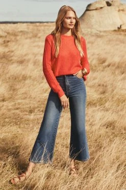 W22A Drew Cropped Flares In Dark Denim