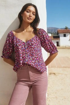 W22A Drew Cropped Flares In Pink Corduroy