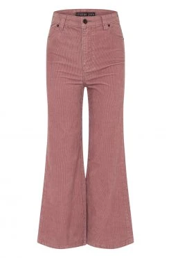 W22A Drew Cropped Flares In Pink Corduroy