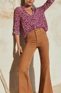 W22A Denim Drew Flares In Mustard Corduroy 4 W22A Denim Drew Flares In Mustard Corduroy