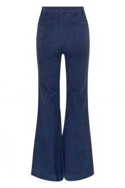 W22A Denim Drew Flares In Teal Corduroy