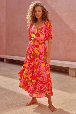 W22A Elodie Top In Saffron Tops