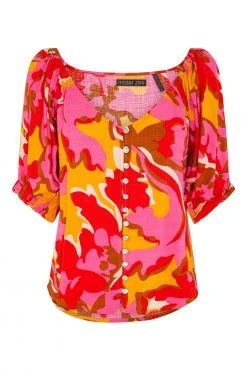 W22A Elodie Top In Saffron Tops