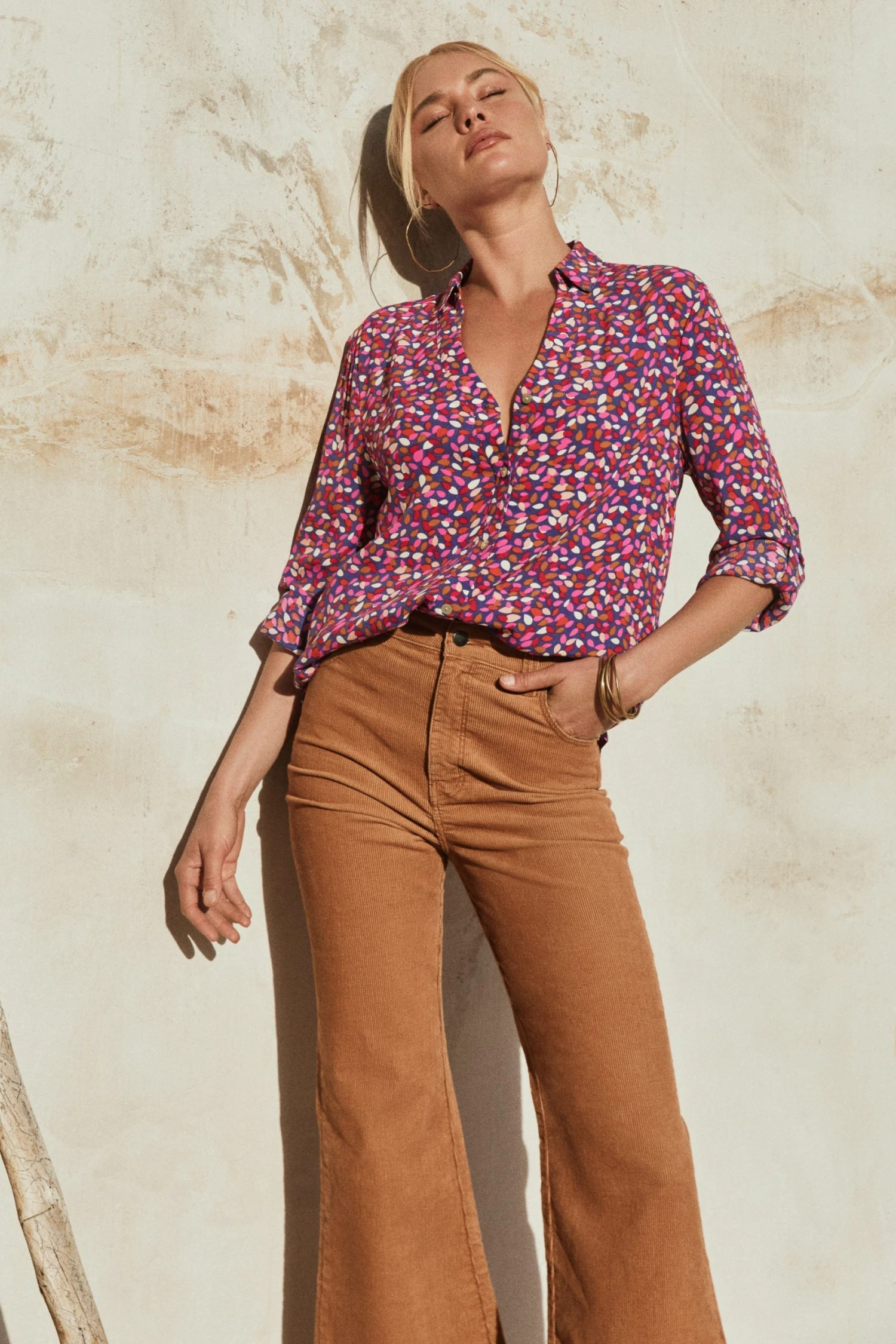 W22A Tops Phoebe Shirt In River Birch 4 W22A Tops Phoebe Shirt In River Birch