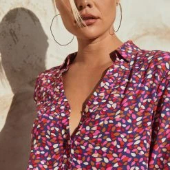 W22A Tops Phoebe Shirt In River Birch 25 W22A Tops Phoebe Shirt In River Birch