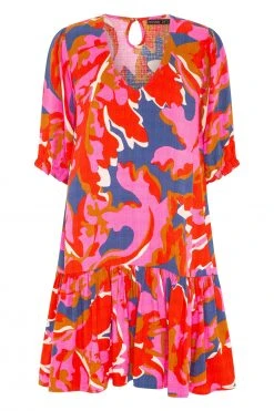 W22A Rosa Frill Sleeve Dress In Sugar Maple