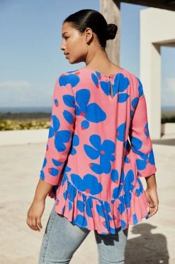 W22D Winter Celeste Top In Sapphire Rose New 6 W22D Winter Celeste Top In Sapphire Rose New