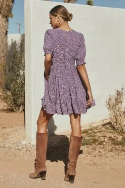 W22D Lottie Mini Dress In Grape Vine 4 W22D Lottie Mini Dress In Grape Vine