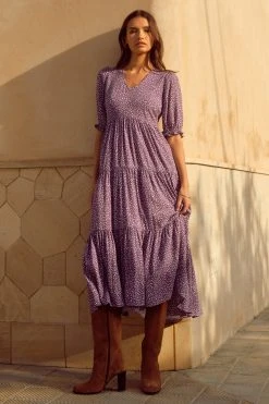 W22D Mae Dress In Grape Vine