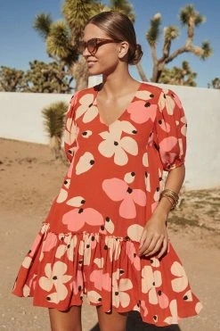 W22D Rosa Dress In Fire Bloom