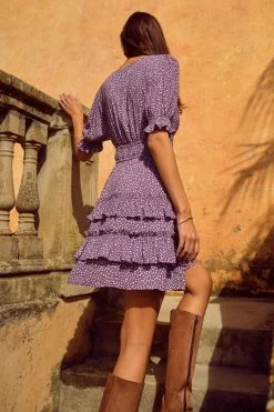 W22D Vivienne Mini Dress In Grape Vine New 6 W22D Vivienne Mini Dress In Grape Vine New