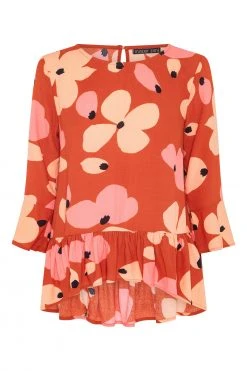 W22D Winter Celeste Top In Fire Bloom