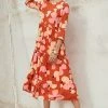 W22D New Winter Olivia Midi Dress In Fire Bloom