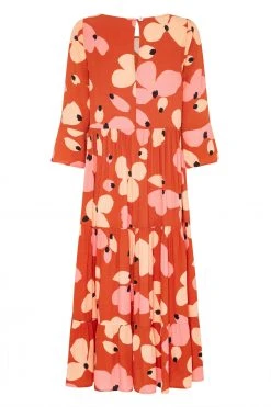 W22D New Winter Olivia Midi Dress In Fire Bloom