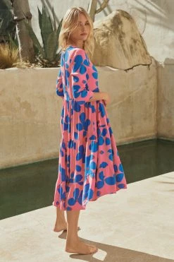 W22D New Winter Olivia Midi Dress In Sapphire Rose