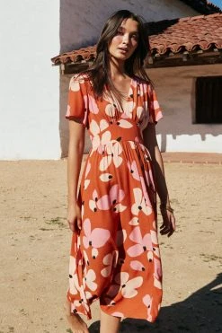 W22D Zuri Dress In Fire Bloom